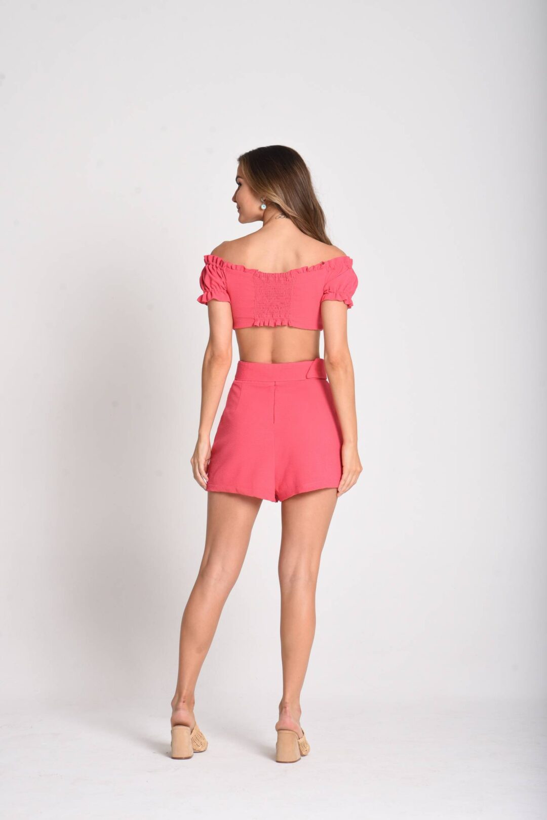 Conjunto top e short Fúcsia