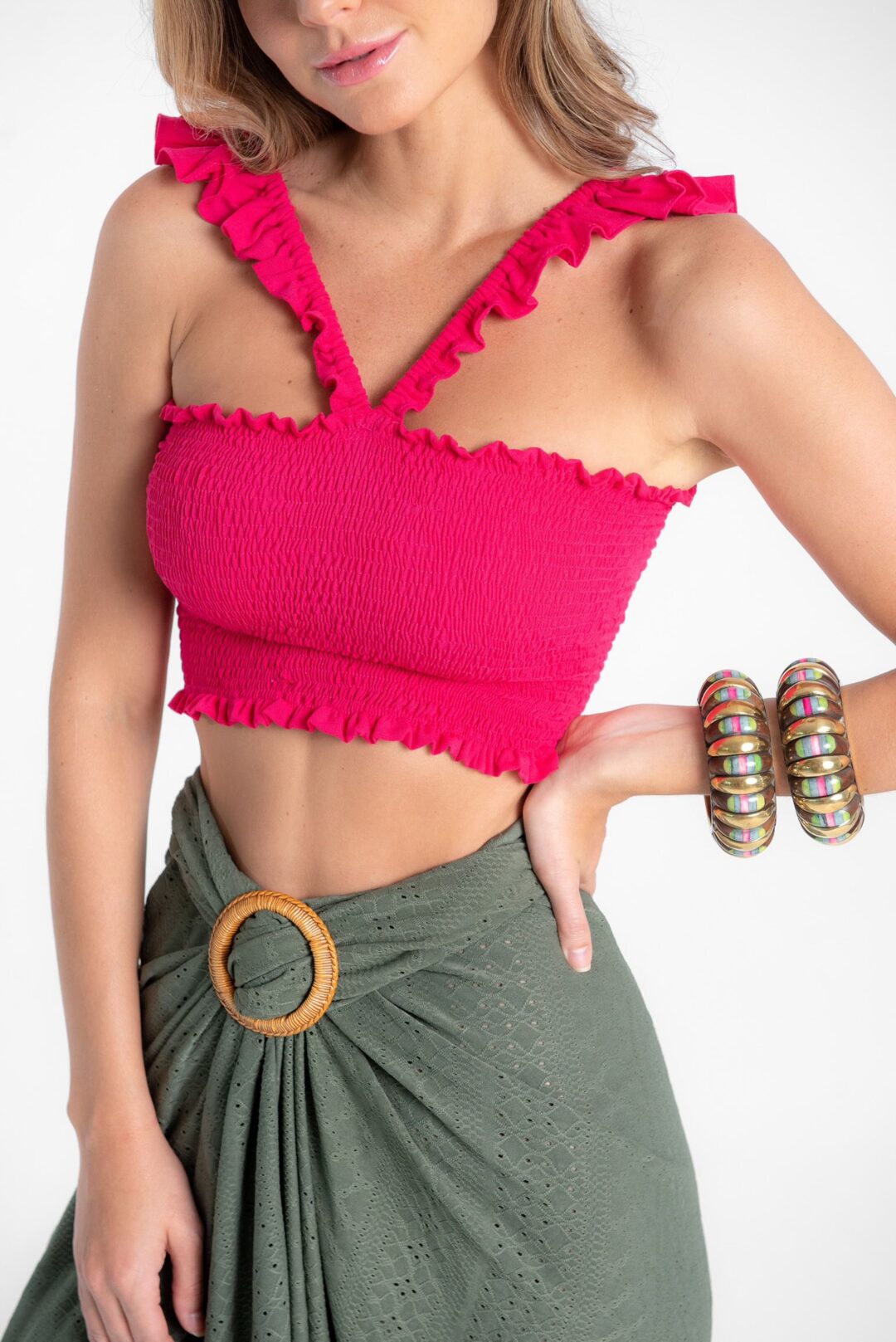 Top lastex fúcsia