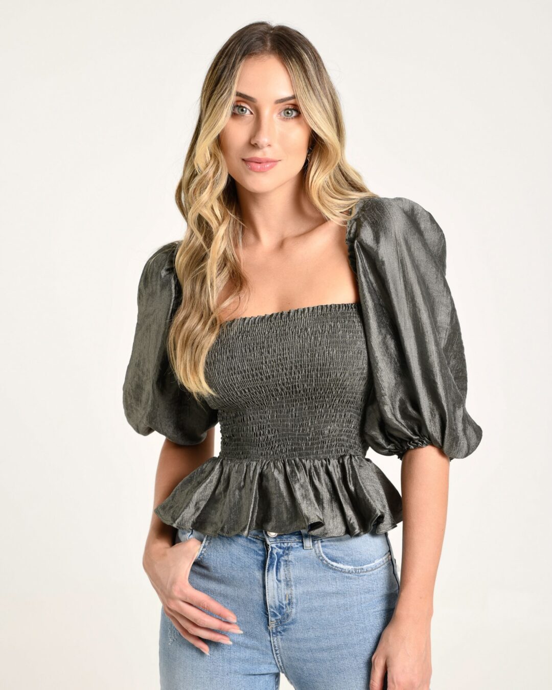 Blusa lastex Bárbara