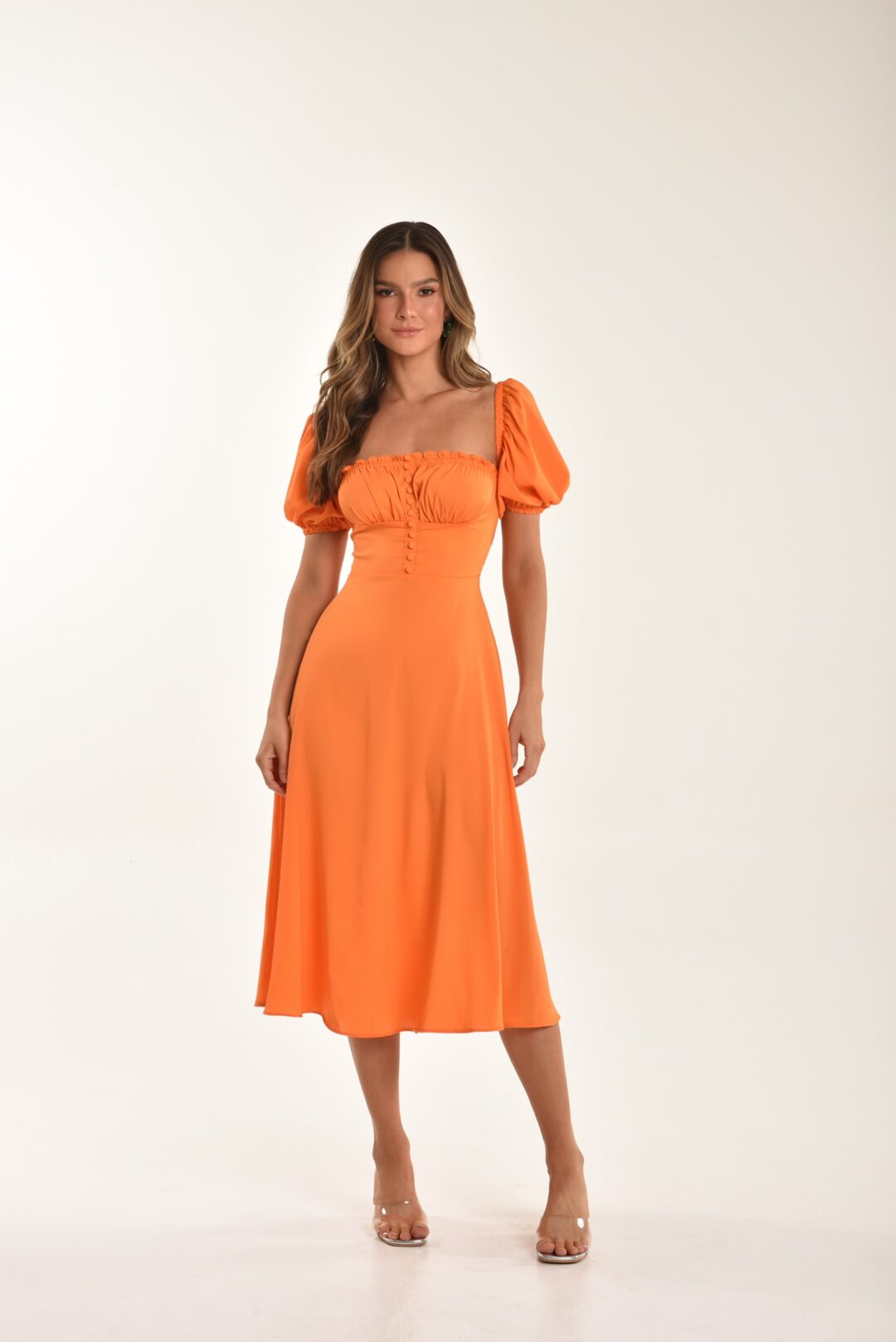 vestido laranja Joy