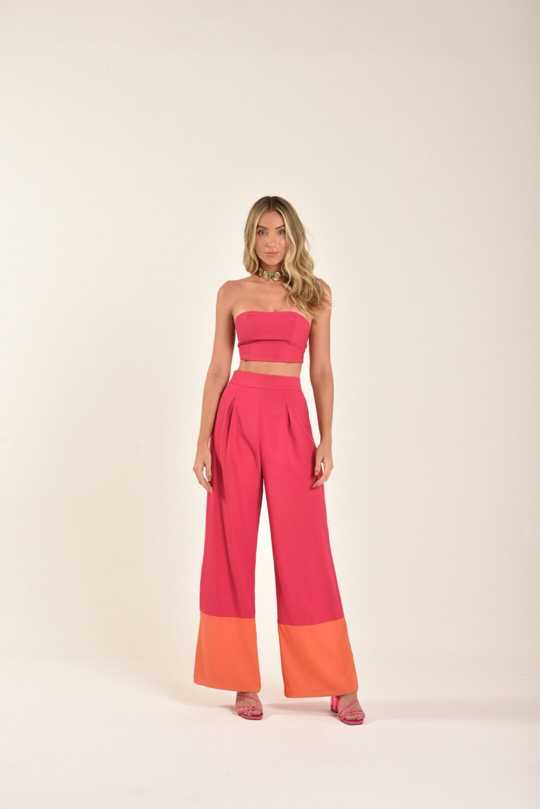 Conjunto alfaiataria pink Linda