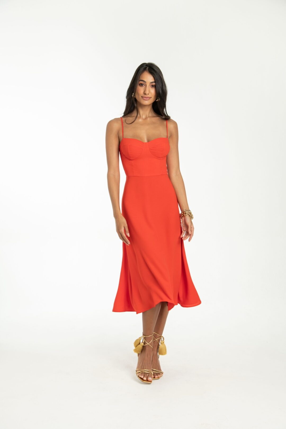 Vestido midi pitanga