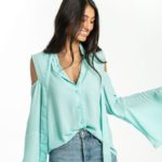 Camisa Maitê turquesa