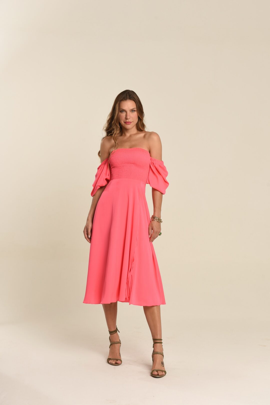vestido maju pink fluo