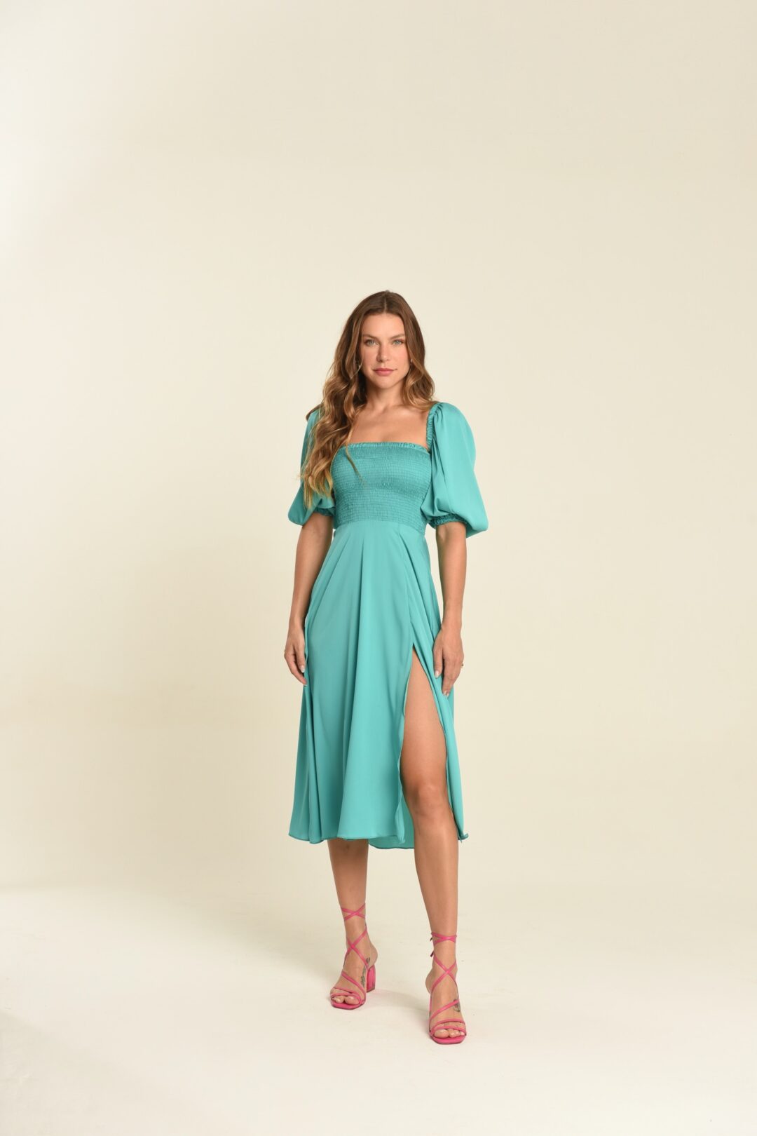 vestido maju turquoise