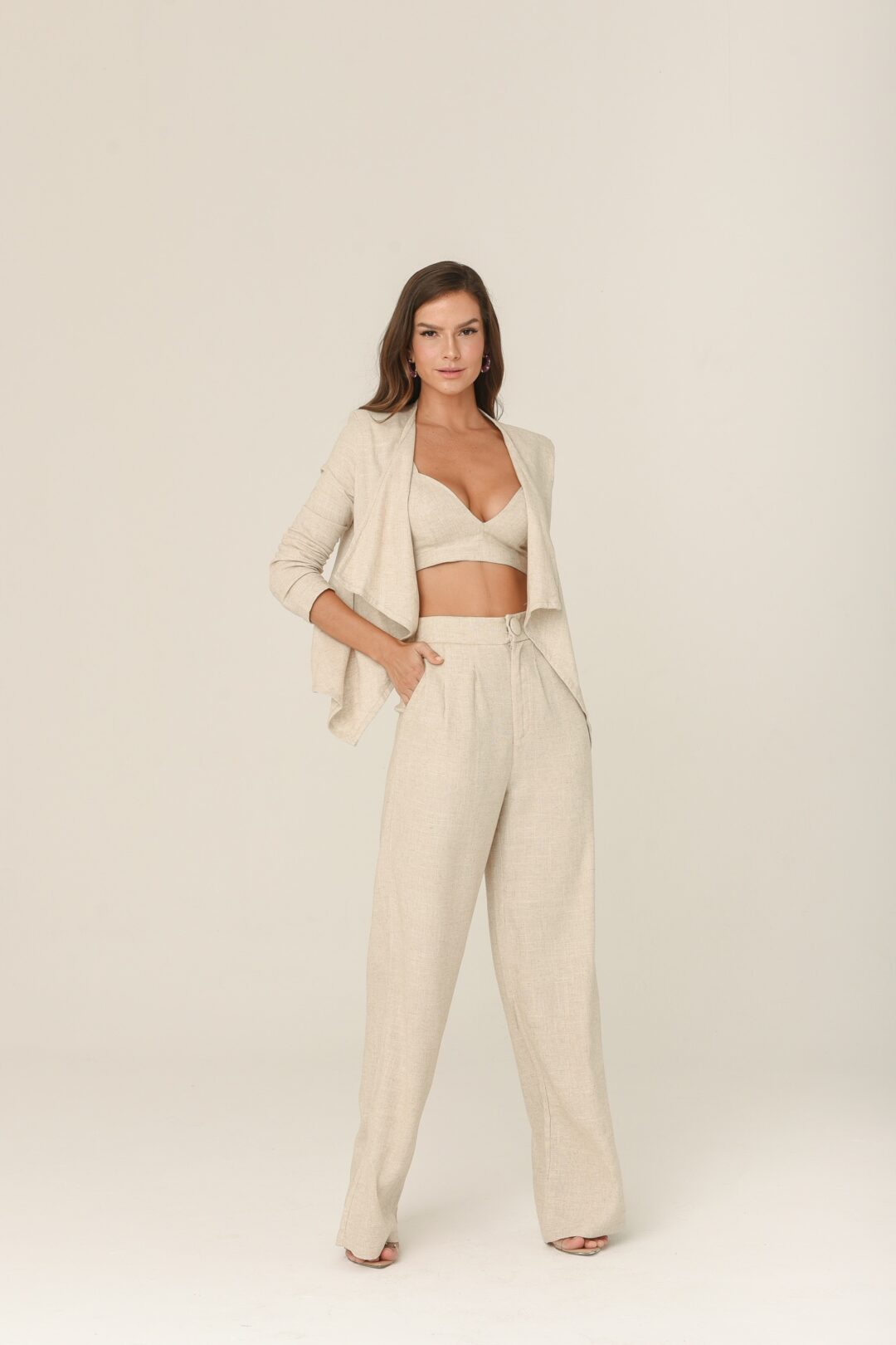 Conjunto linho natural Catarina