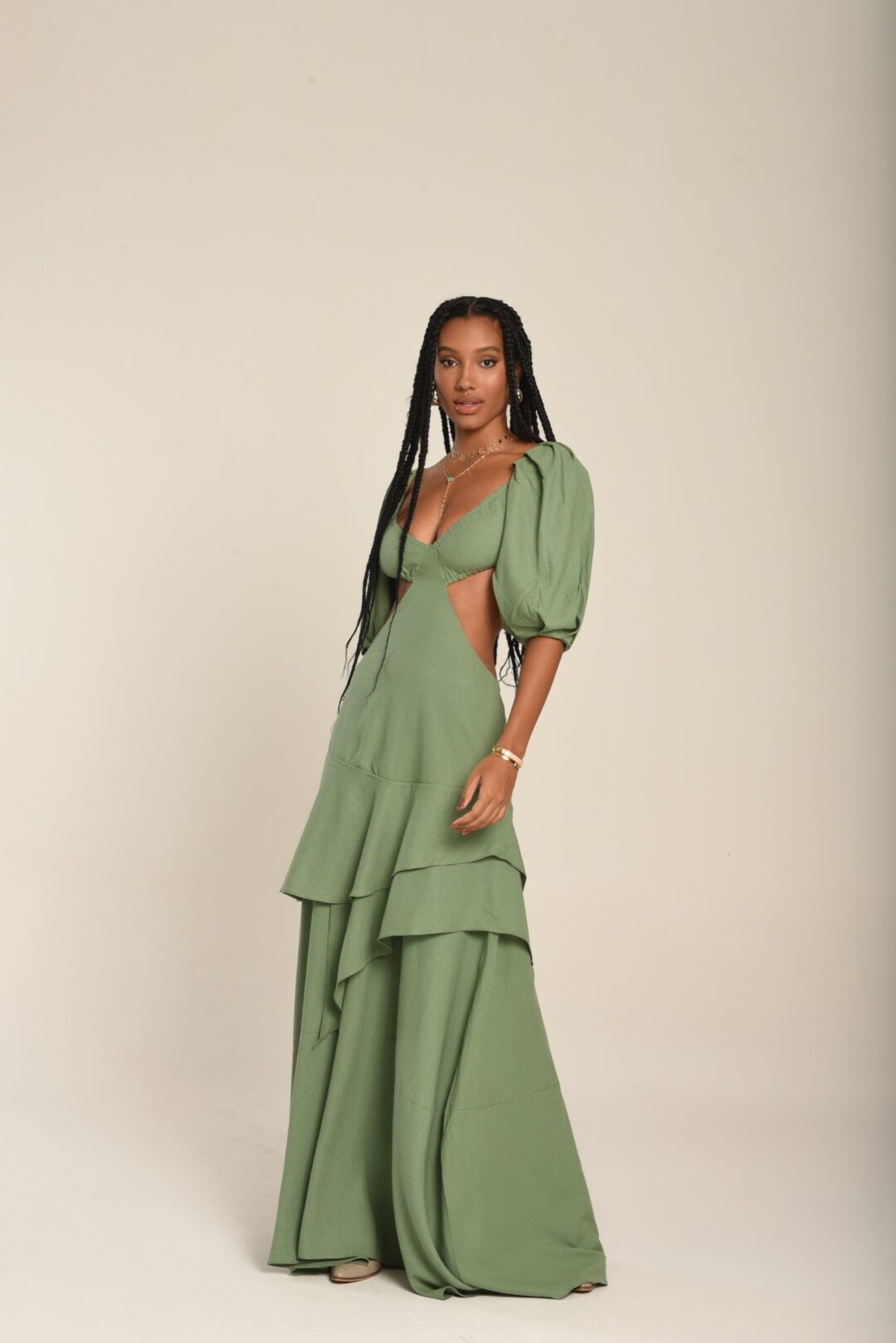 Vestido longo verde Megan
