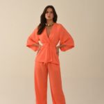 Conjunto kimono papaya