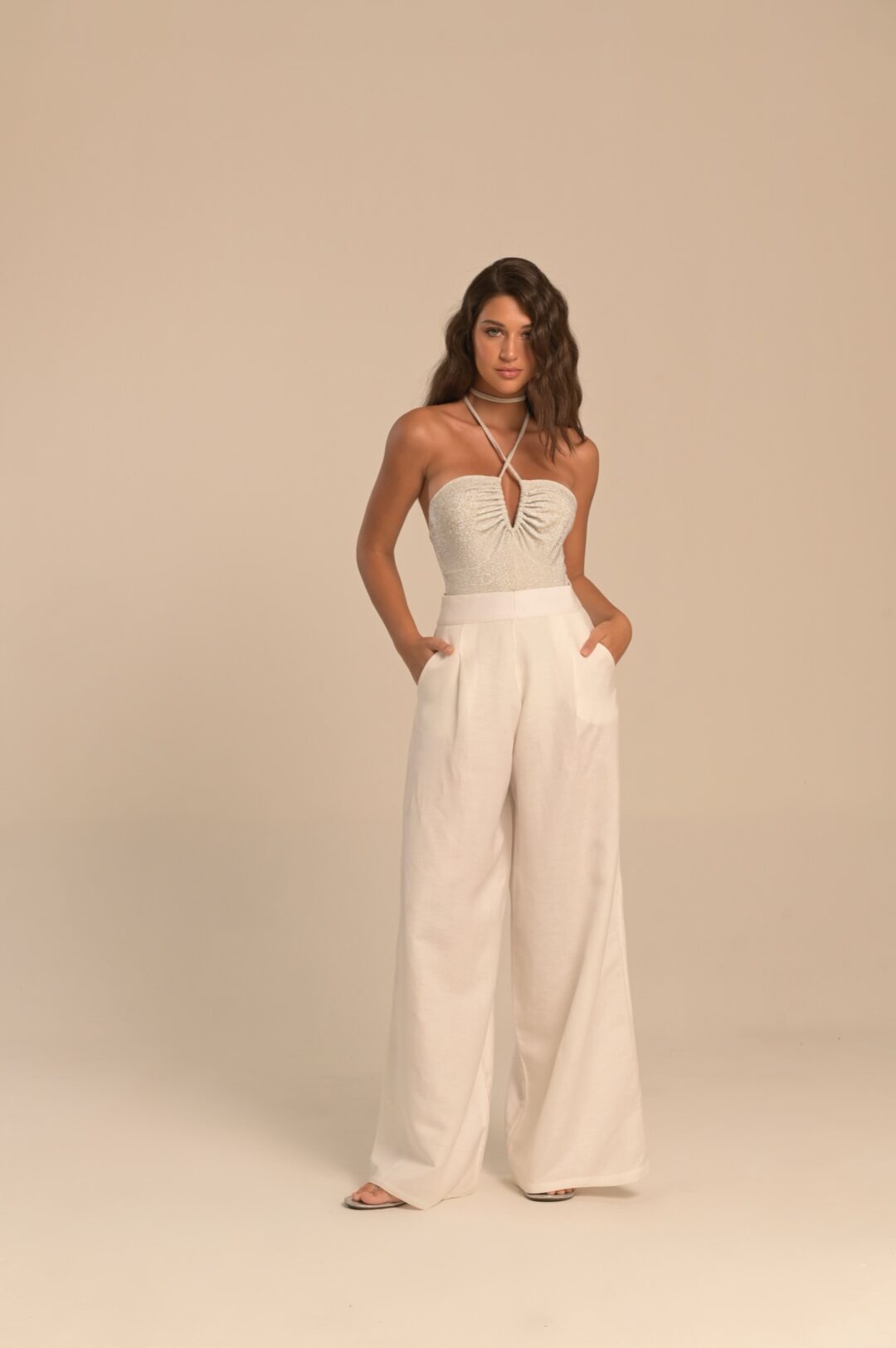 calça pantalona linho Helena