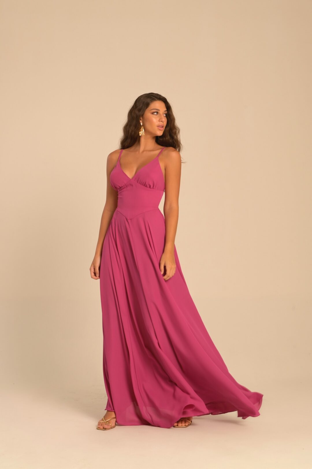 vestido Olívia fúcsia