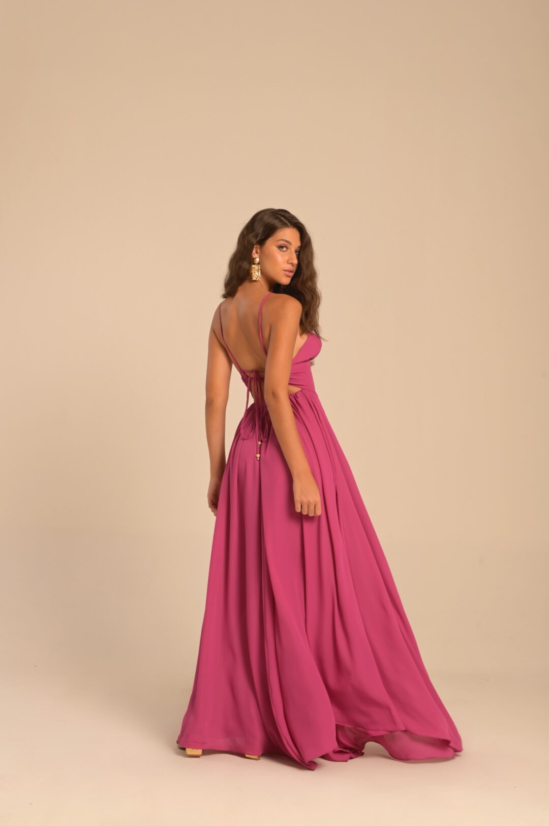 vestido Olívia fúcsia
