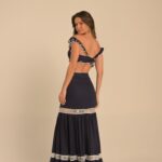 conjunto top e saia longa marinheiro