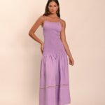 vestido lastéx linho lavanda