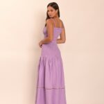 vestido lastéx linho lavanda
