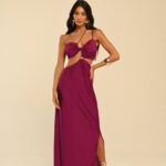 vestido longo fucsia Scarllet