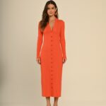 vestido malha coral Aura