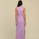 vestido midi courino lavanda Maitê
