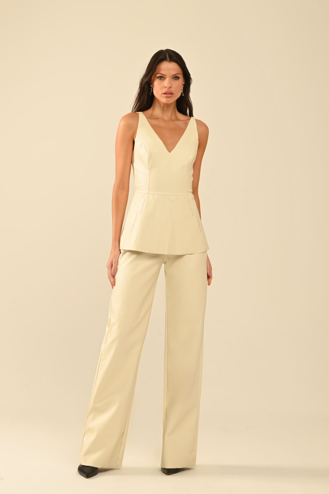 conjunto calça e blusa courino off lavínia