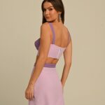 conjunto saia e top bicolor lavanda Laura
