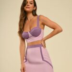 conjunto saia e top bicolor lavanda Laura