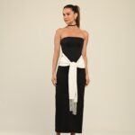 vestido midi bicolor Etérea