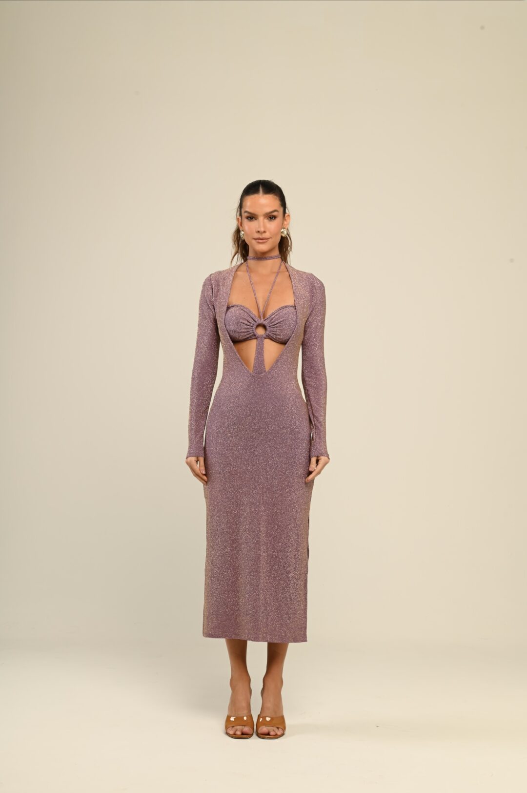 vestido lurex ametista