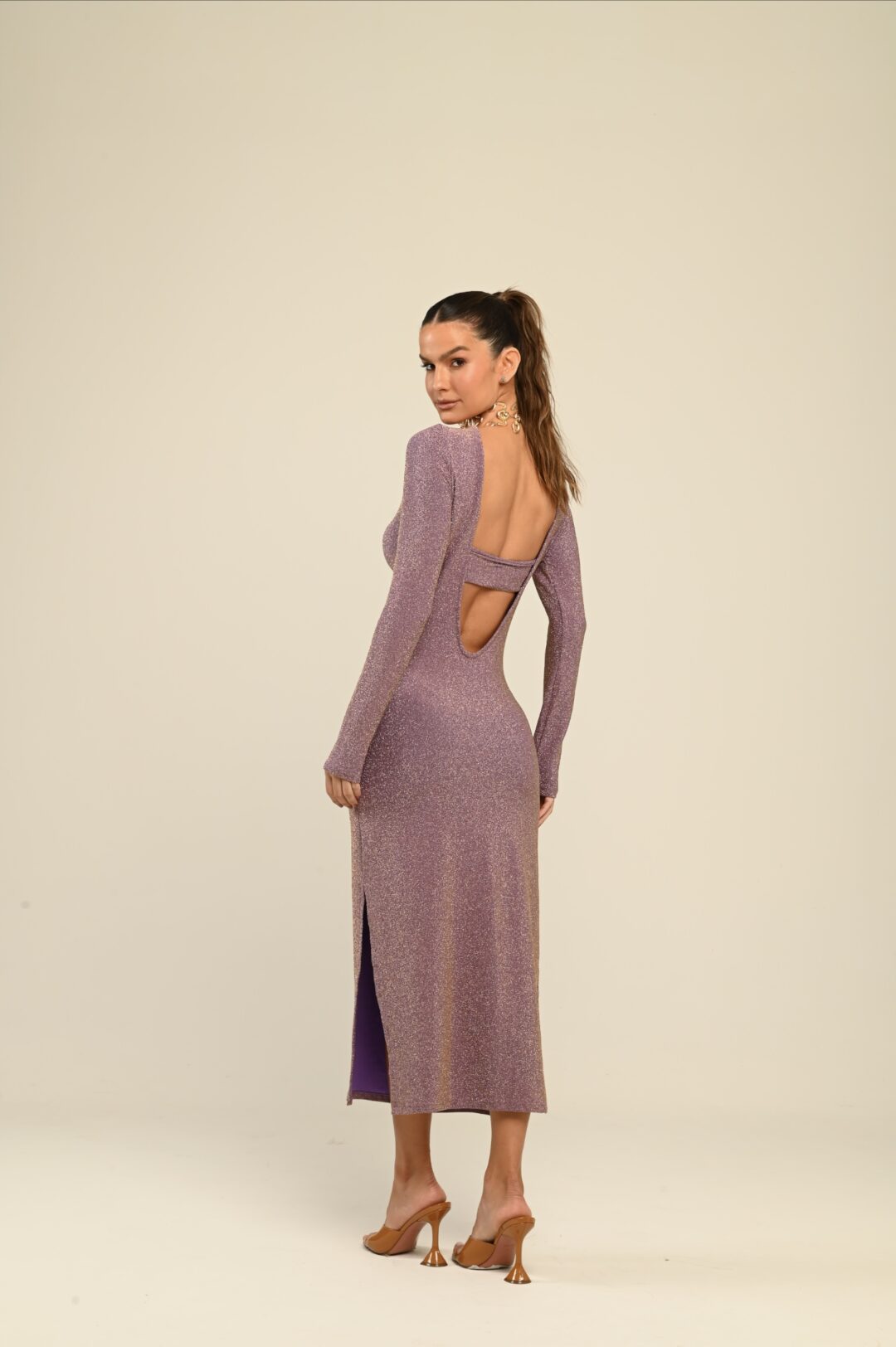 vestido lurex ametista