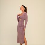 vestido lurex ametista