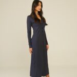 vestido malha Aura azul índigo