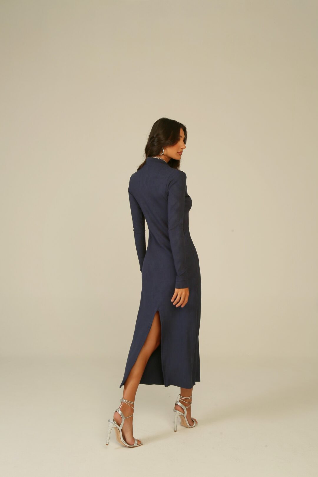 vestido malha Aura azul índigo