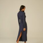 vestido malha Aura azul índigo
