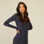 vestido malha Aura azul índigo