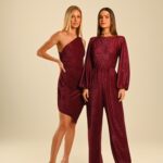 vestido drapeado lurex celebrar