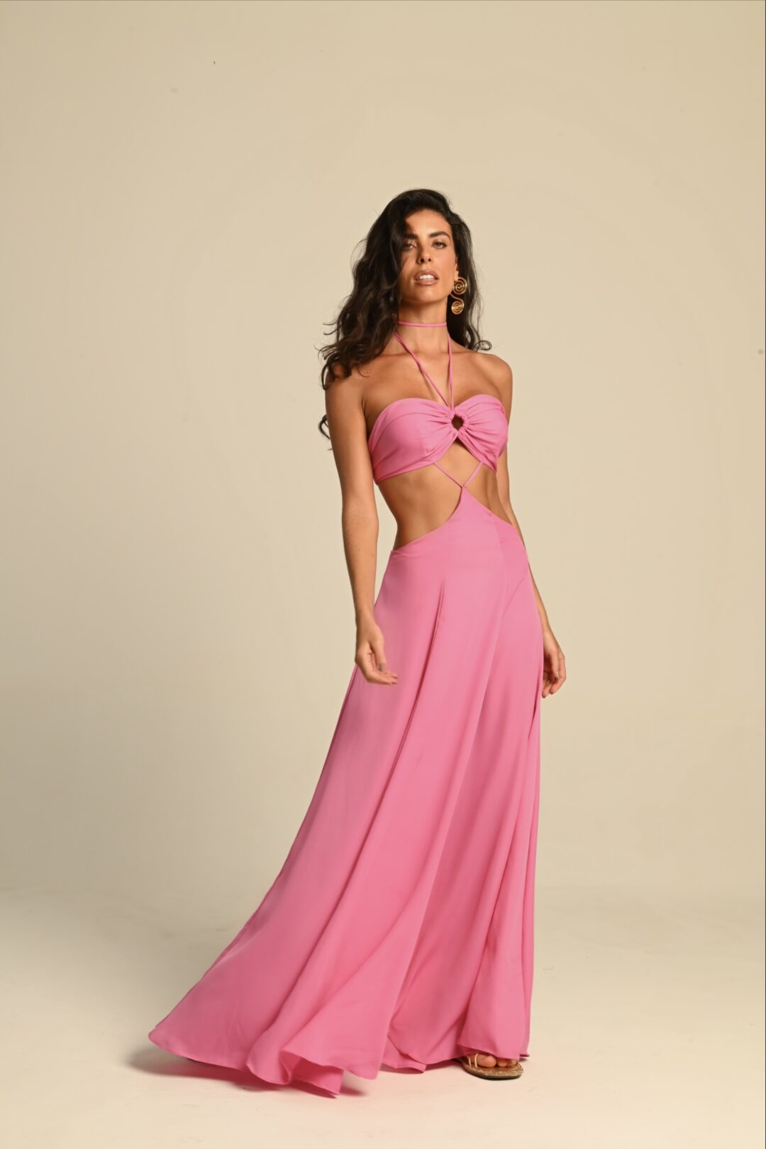 vestido recortes entardecer
