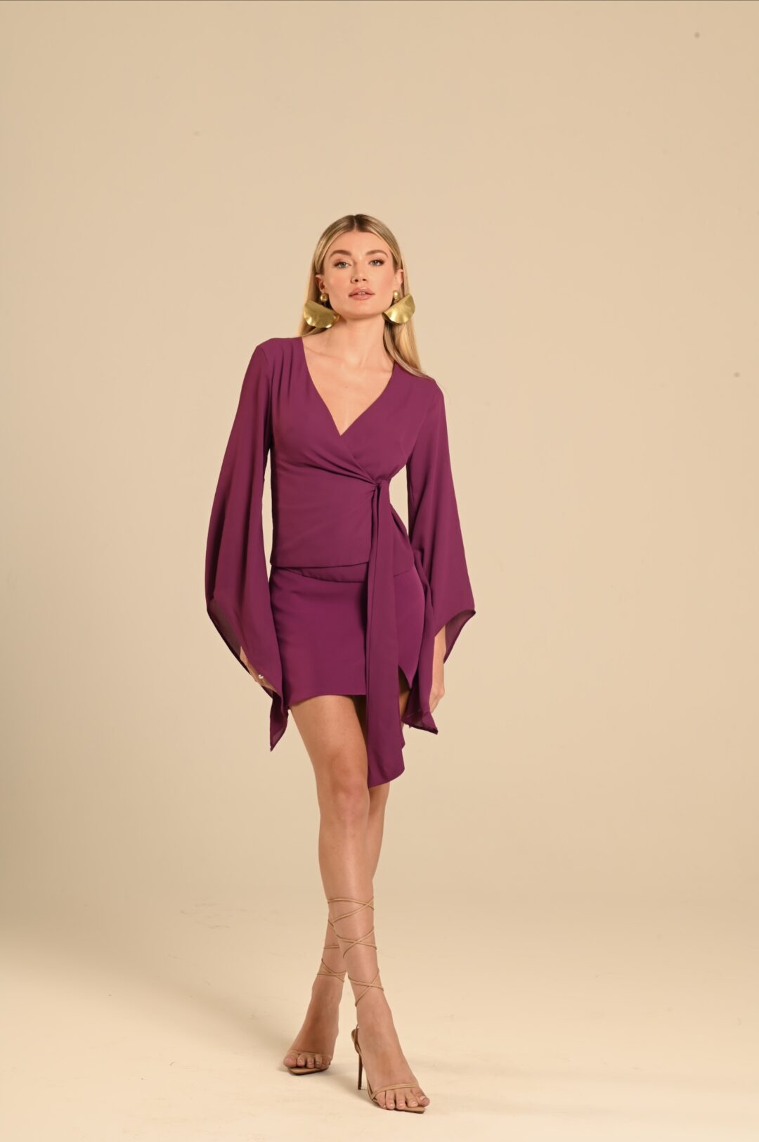 conjunto bata crepe e saia Violeta
