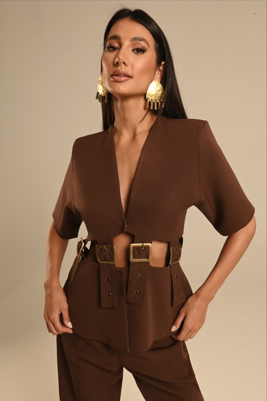 conjunto fivelas marrom