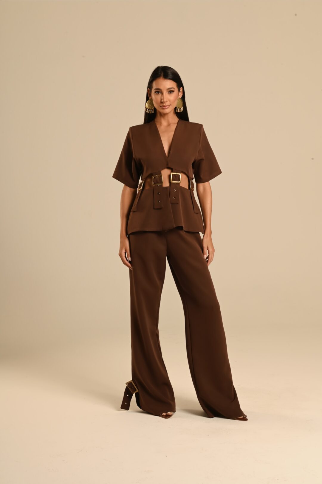 conjunto fivelas marrom