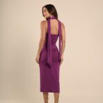 Vestido drapeado violeta Nina