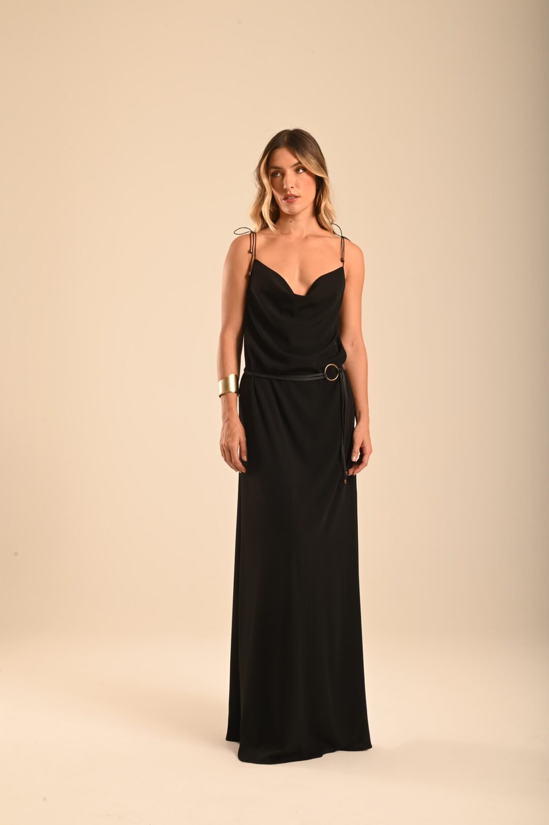 slip dress longo preto Miragem