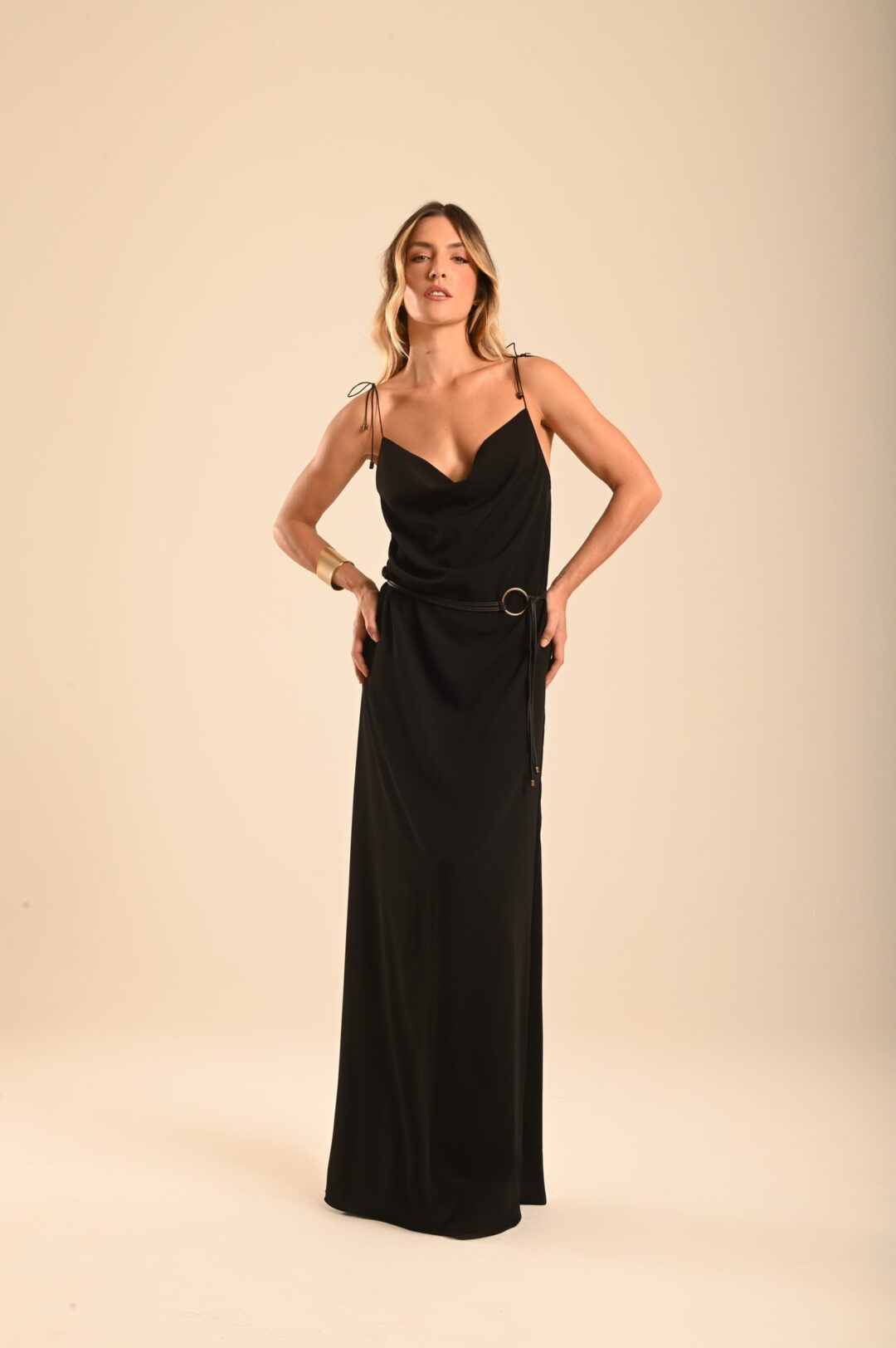 slip dress longo preto Miragem