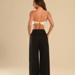 calça alfaiataria linho preta