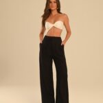 calça alfaiataria linho preta