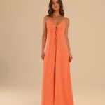 conjunto bata e calça crepe laranja Apricot