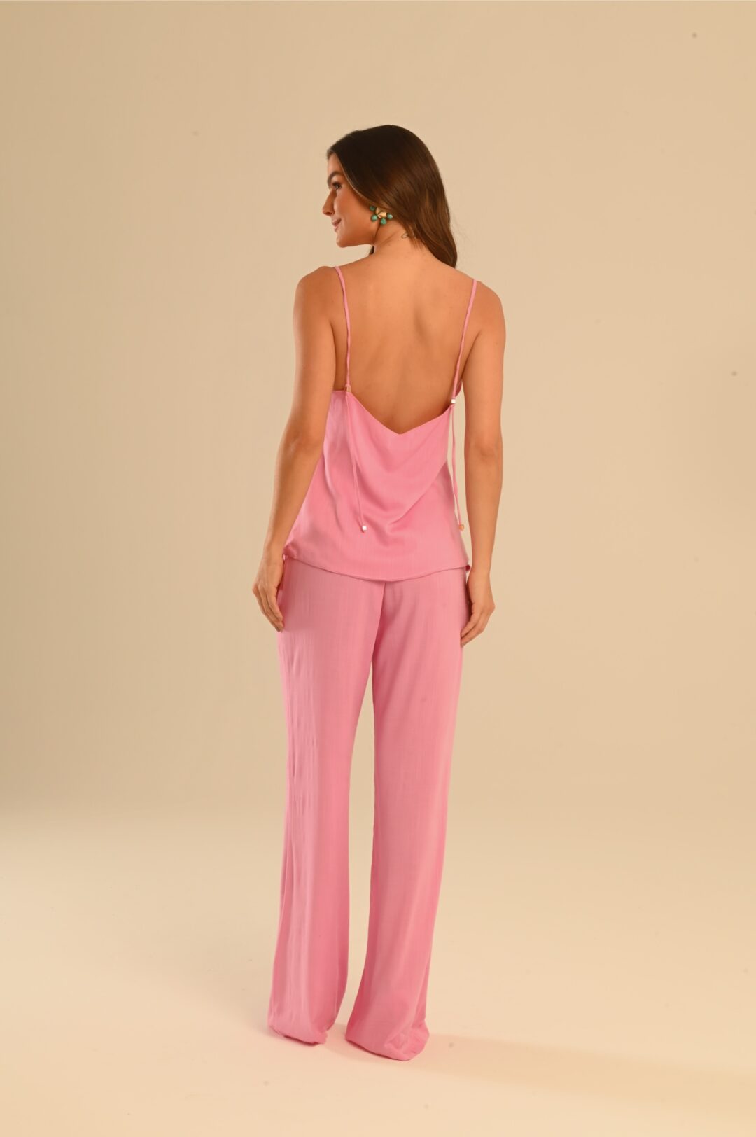 conjunto rosa bubblegum linho