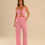 conjunto rosa bubblegum linho