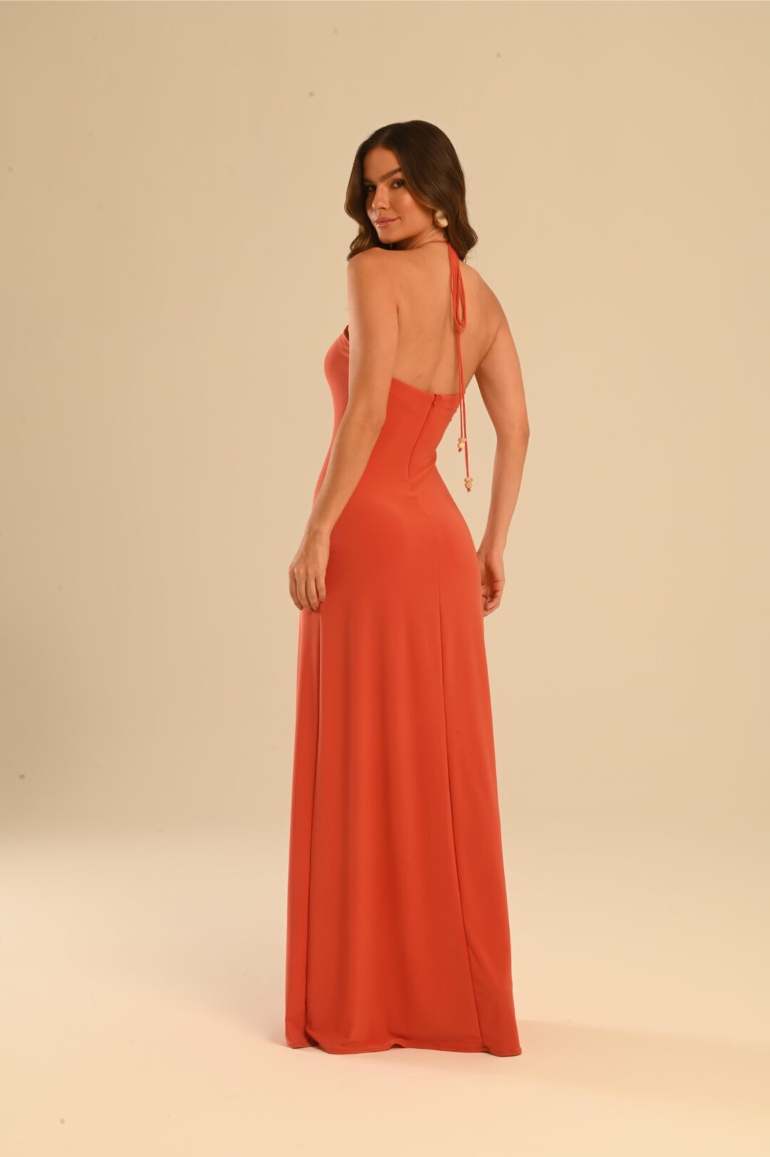 vestido Bodrum cenoura