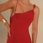 vestido longo vermelho aviamento sonho meu
