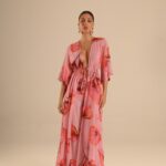 conjunto estampado bata longa e calça Antúrios