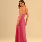 vestido longo bordado rose