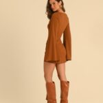 vestido curto marrom Marina